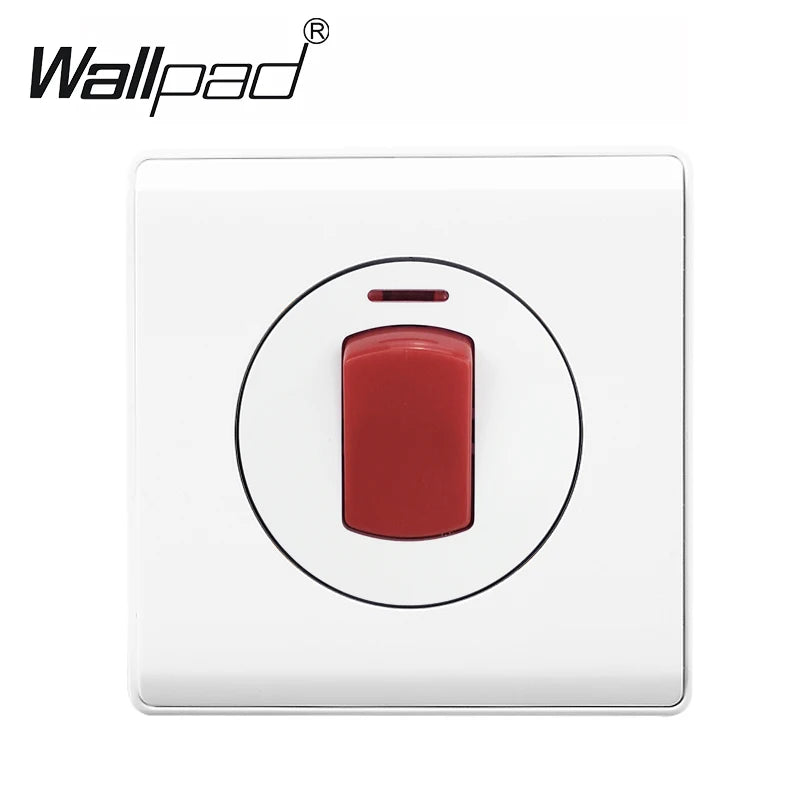 1 2 3 4 Gang Switch with LED Indicator White Plastic PC Panel On and Off Push Button Rocker 1 2 Way