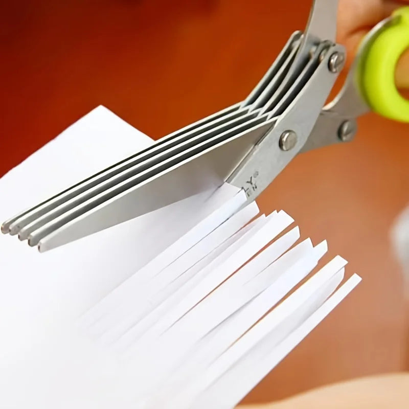 1/2pcs 5-layer Scallion Scissors Stainless Steel Multifunctional Shredded Paper Cutter Vegetable Onion Shears Kitchen Gadgets