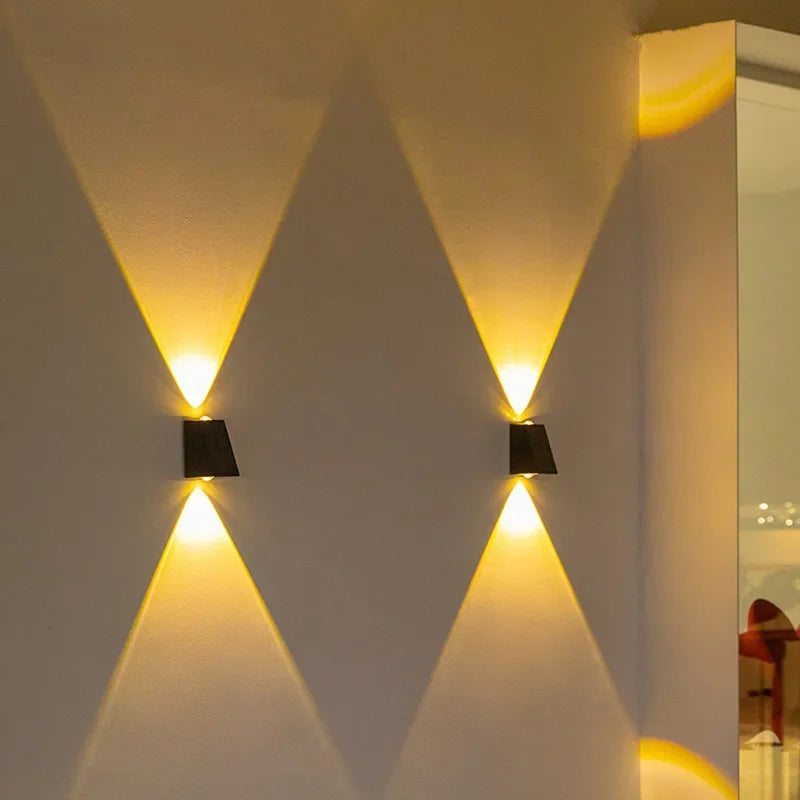 LED Outdoor Solar Wall Light Up And Down Luminous Garden Lamp Villa Courtyard Porch Street Decorative Lighting Wall Washer Light