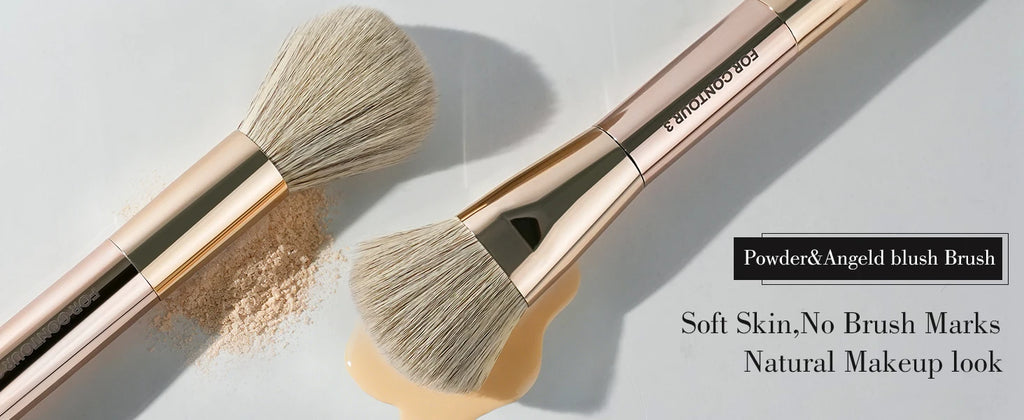 Makeup Brush Set Double-Sided Makeup Brushes for Foundation Contour Blush Blending Eyebrow and Eye Shadow Fiber Bright Cyan