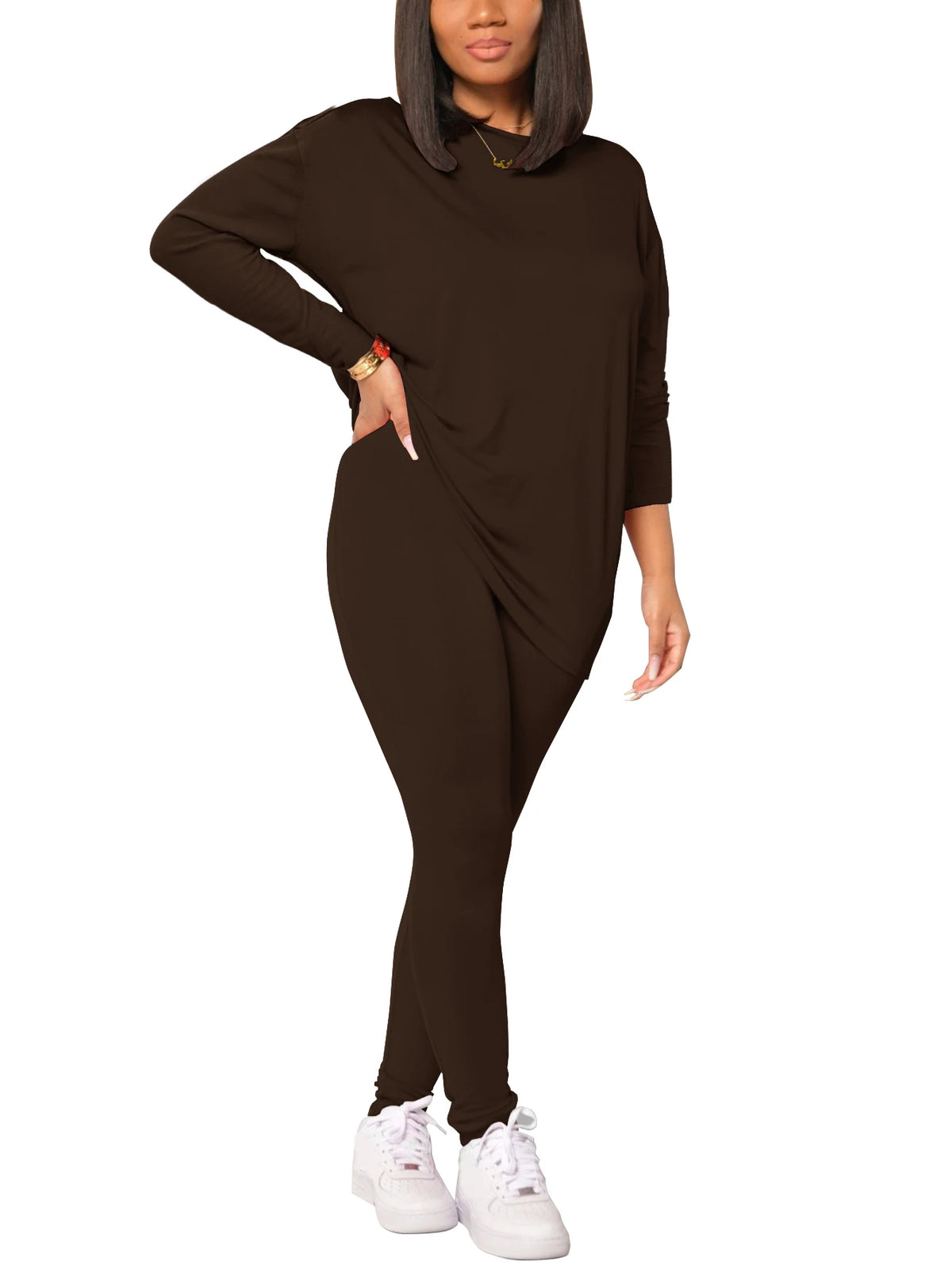 Spring and summer women's two-piece set long sleeved pants sportswear yoga clothes casual suit suitable for summer and autumn