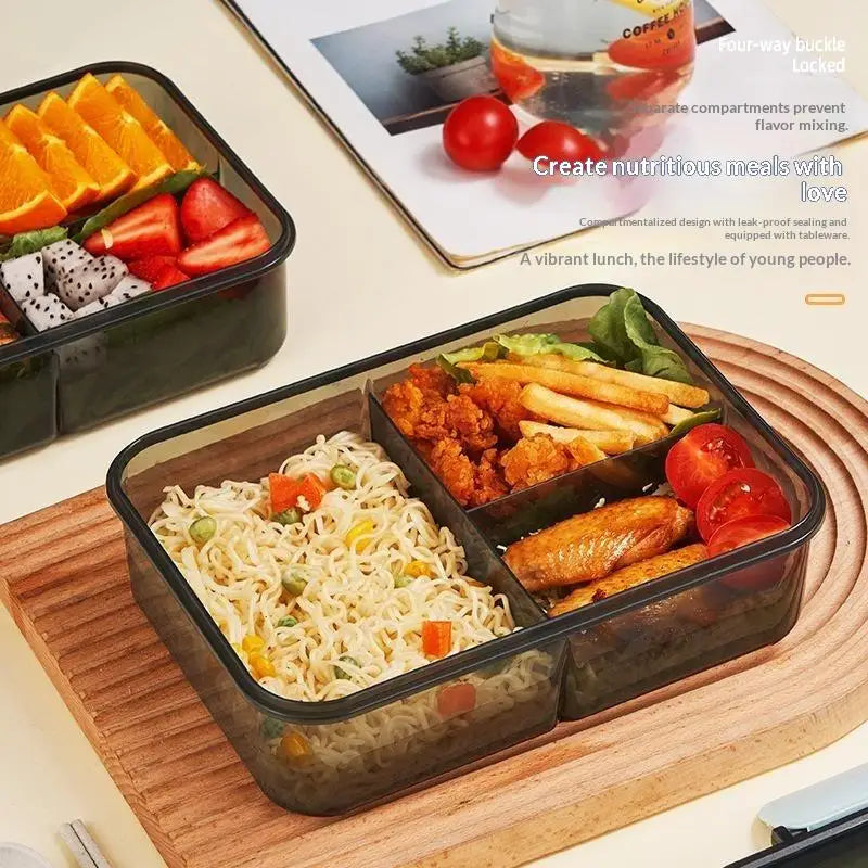 Bento Lunch Box Leak Proof: 2/3 Compartment Lids Food Grade Work School Travel Daily Meal Prep