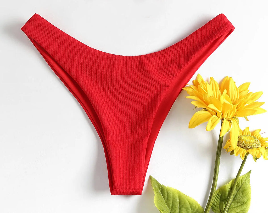 Summer Fashion Women Swimming Low Waist Bikini Bottoms Panties Ladies Sexy Bikini Bandage Shorts Bottom Swimsuit