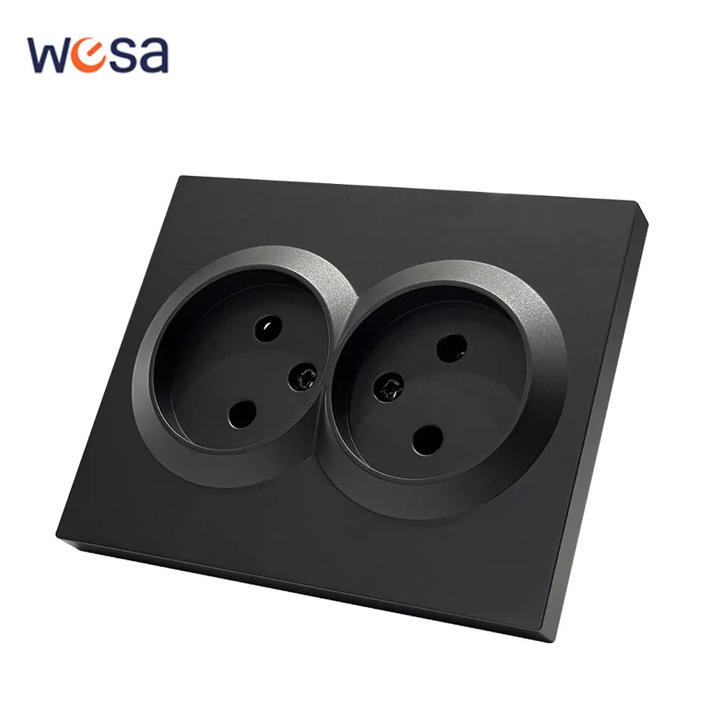 WESA Black Frosted Wall Light Switch Flame Retardant Plastic 1 Gang 1 Way Europe Standards Wall Rocker Button Switch On And Off