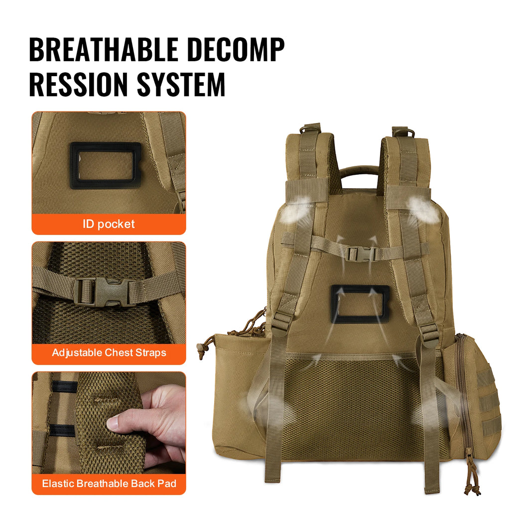 SucceBuy Tactical Range Backpack 2/6 Pistols Gun Backpack with Independent Pistol Bags and Magazines Pistol Backpack for Outdoor
