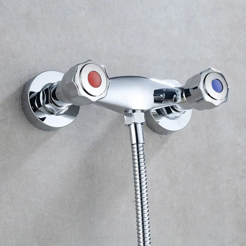 Modern Metal Out Water Inlet Valve Double Control Hot and Cold Double Shower Faucet Valve Wall Mounted Diverter Valve
