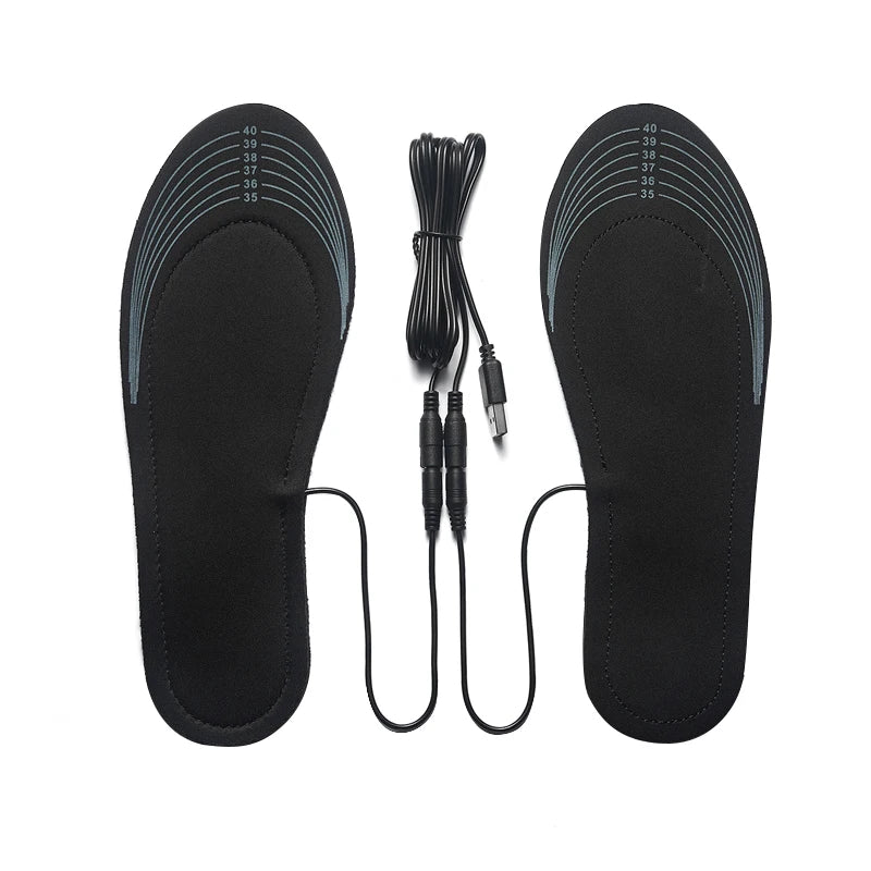 1Pair Winter Heated Insoles USB Heating Feet Warmer Thermal Shoes Sock Pad Heated Insoles Washable Full Foot Fever Unisex