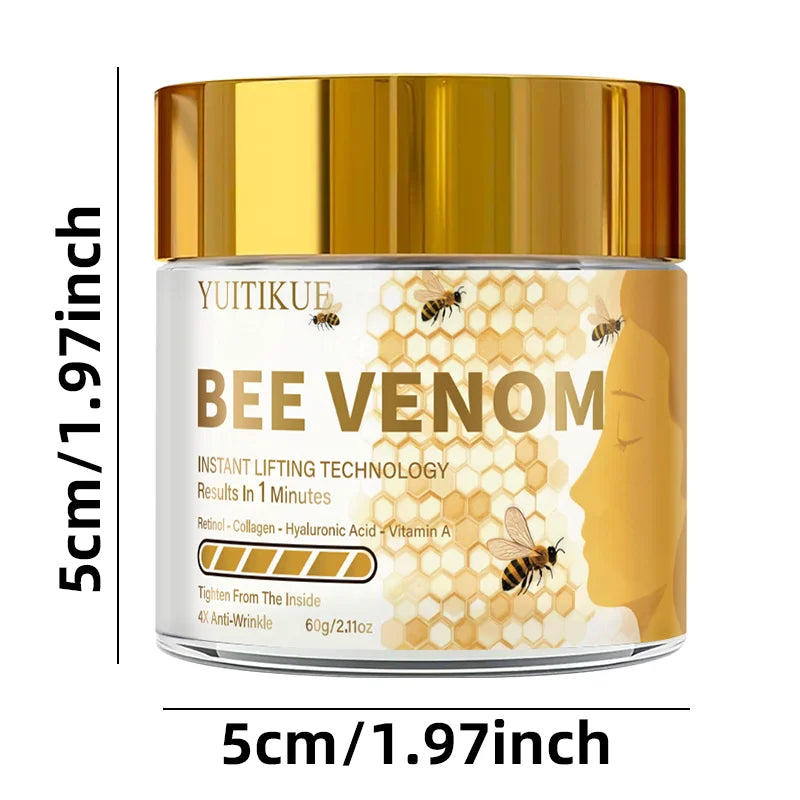 YUITIKUE Bee Venom Instant Lifting Cream 60g with Retinol Collagen Hyaluronic Acid Vitamin A Anti-Aging