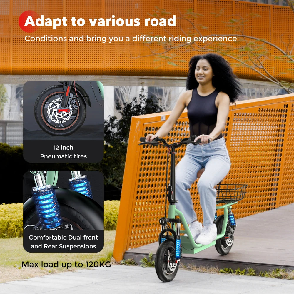 ISCOOTER I12 Adult Electric Scooter 500W Motor 36V7.5AH Battery Electric Scooter 12 Inch Urban Commuting Electric Scooter