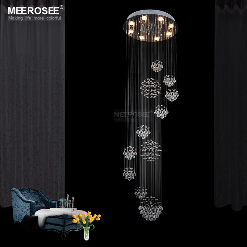 New Modern Crystal Led Chandelier Item Large Villa Salon Ceiling Lights Hotel Kitchen Staircase Living Room Decor Pendant Lamp