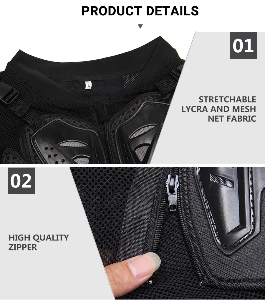 Motorcycle Armor CE Certification Motocross Chest Back Protector Moto Protection Body Armor Riding Motocross Jacket Protective