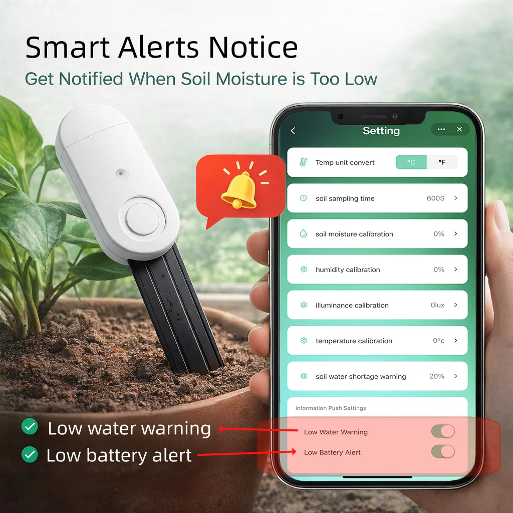 Zigbee Soil Sensor Moisture Temperature Humidity Meter Fertility Light Tester For Tuya Smart Life Z2M Home Assistant Automation