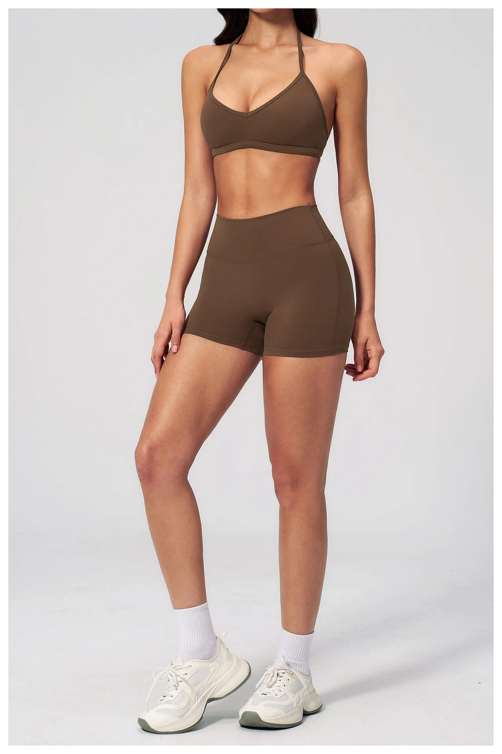 2 Pieces Yoga Set Women Tracksuit Backless Halter Tops High Waist Shorts Gym Suits Fitness Sportswear Workout Sets Athletic Wear