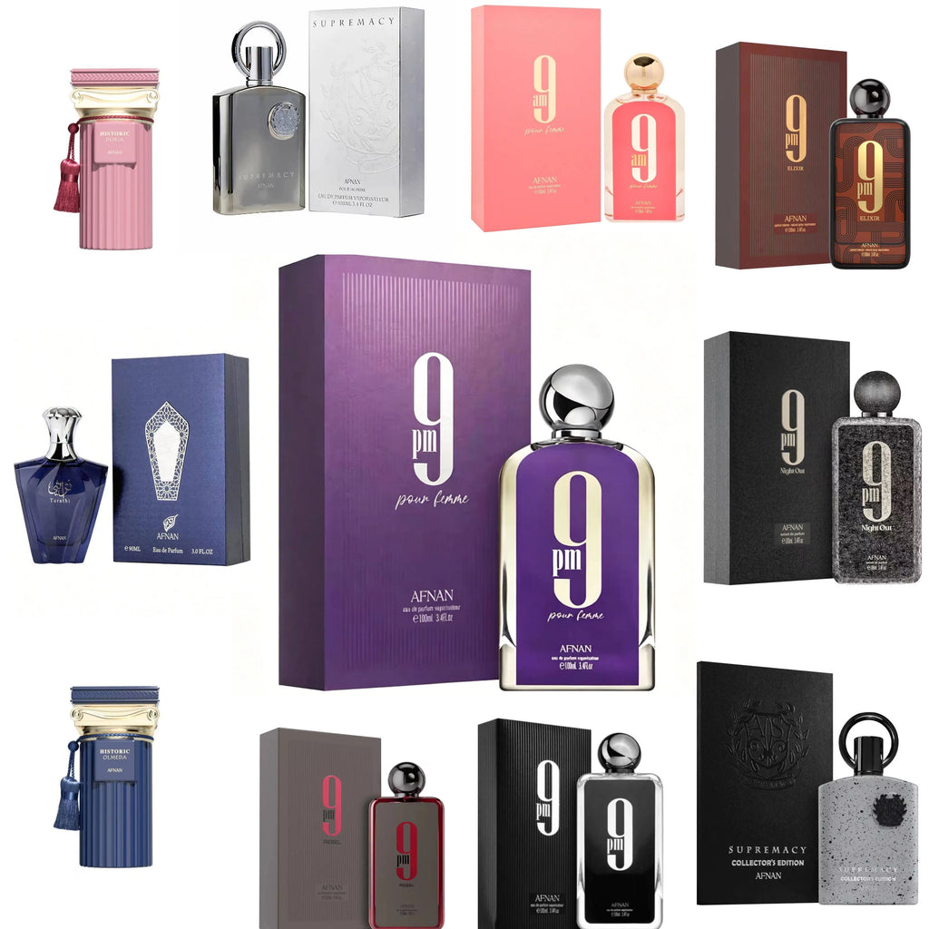 AFNAN series nine perfume spray, suitable for both men and women, 3.4oz100ml, various fragrance options, gift box packaging, applicable to any place, perfect choice for gifts