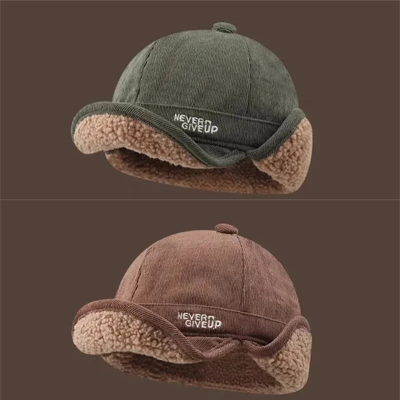 1pc Unisex Winter Warm Thicken Duck Tongue Ear Protection Hat,outdoor Windproof Fleece-lined Multifunctional Cycling LeiFeng Hat