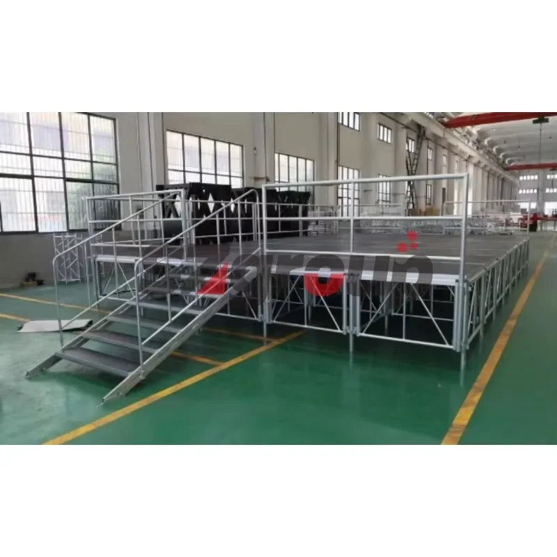 Custom Large Foldable Aluminum Alloy Stage for Concert Events Portable Square Pattern Stage TUV Certified