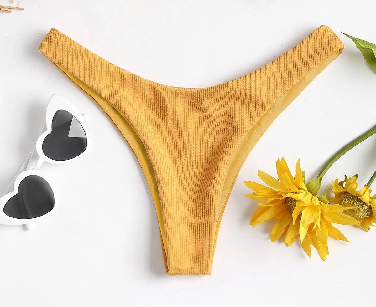 Summer Fashion Women Swimming Low Waist Bikini Bottoms Panties Ladies Sexy Bikini Bandage Shorts Bottom Swimsuit