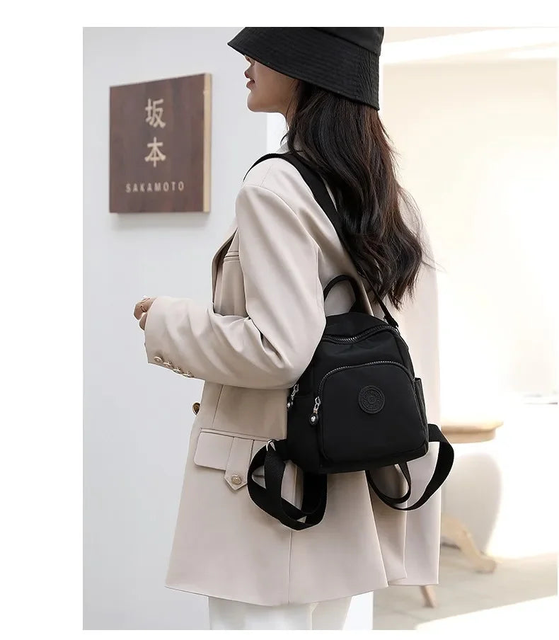 Women's Travel Casual Backpack College Students School Bag Korean Small Canvas Backpack Waterproof Fashion Shoulder Bags