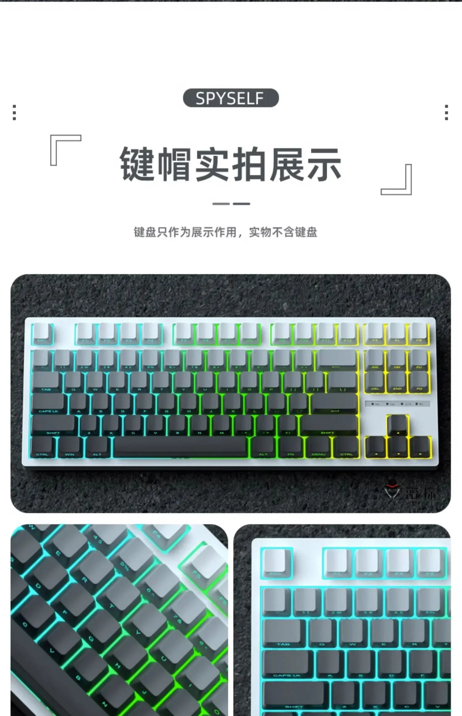 2025 New Original Daylight Cherry Keycaps PBT Translucent Gradient Color Side Engraving Personalized for MX Mechanical Keyboards