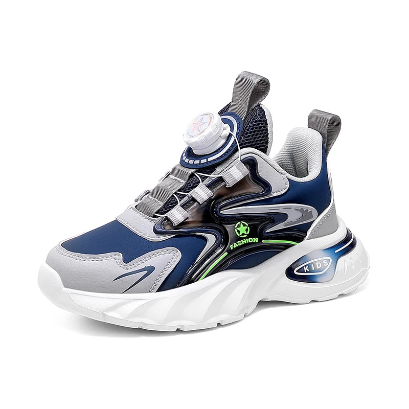 Children Sports Shoes Winter Plush Outdoor Warm Soft Comfort Boy Running Shoes Fashion Rotary Buckle Anti Slip Kids Tennis Shoes