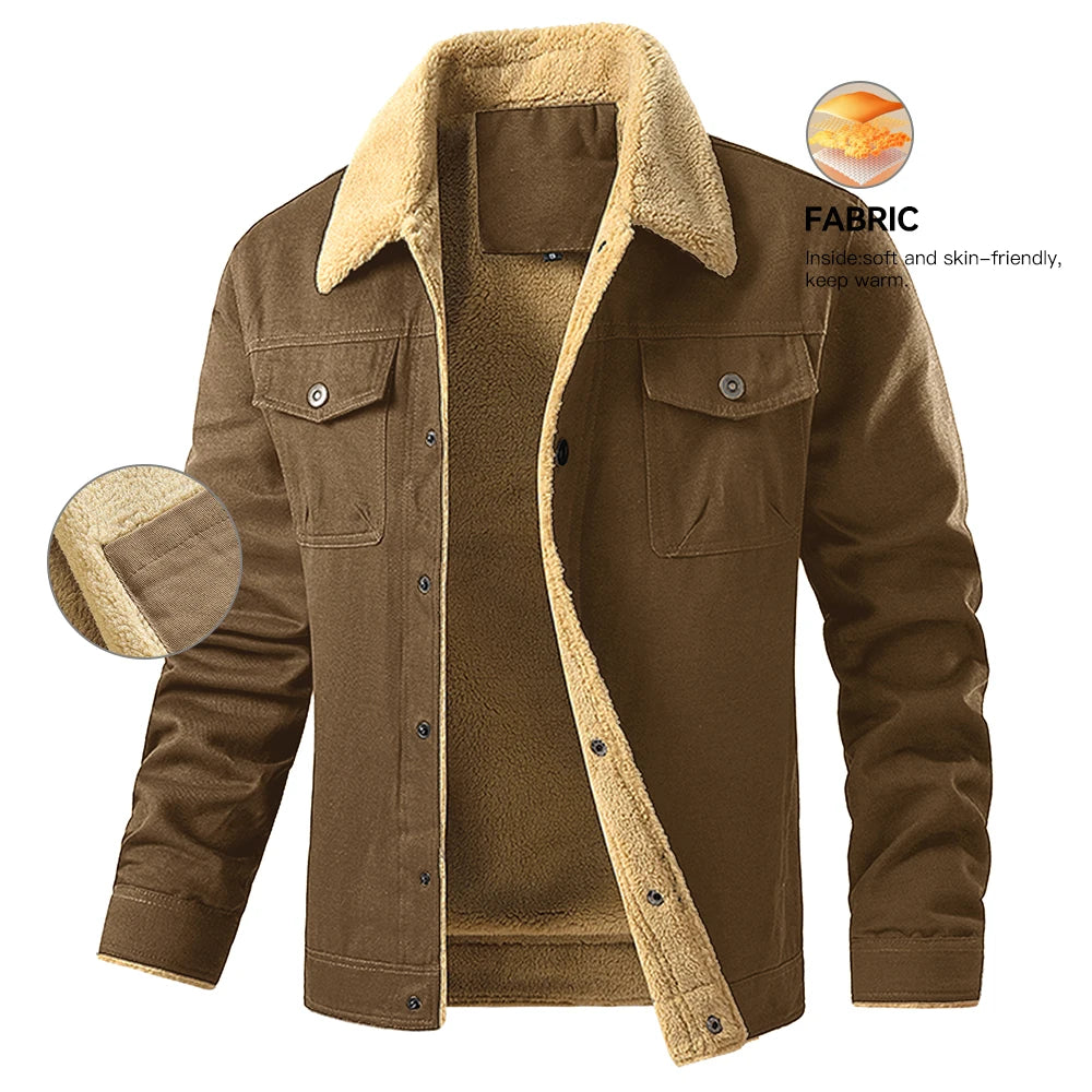 Men's Winter Warm Waterproof Jackets, High Quality Fleece Lined Multi-color Casual Coat, Comfortable Daily Outerwear