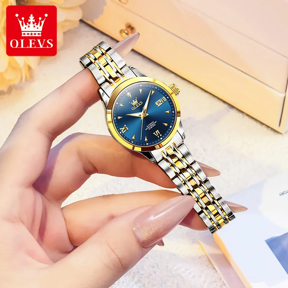 OLEVS 9956 Watch For Women Auto Date Elegant Mechanical Women Watch Waterproof Simple Fashion Business Automatic Wristwatch