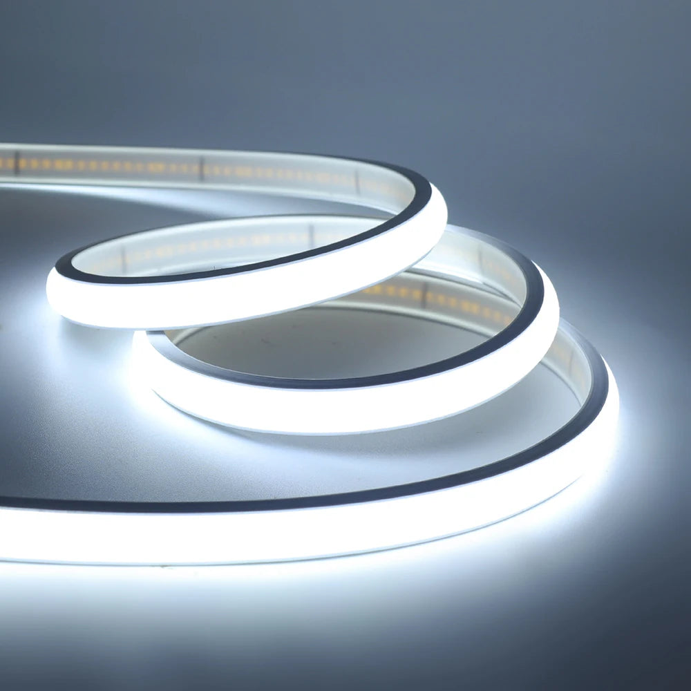 24V COB LED Solar Strip Outdoor Waterproof Neon Light 320LEDs/m Flexible Rope Light Warm Natural White Courtyard Home Lighting
