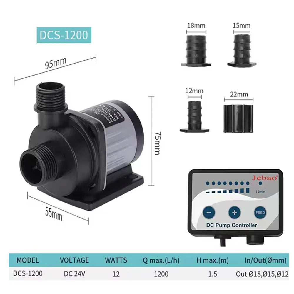 Silent DC Pump DCS2000-12000L/H Water Dispensing Wave Making Inverter Submersible Pumps for Fish Tank