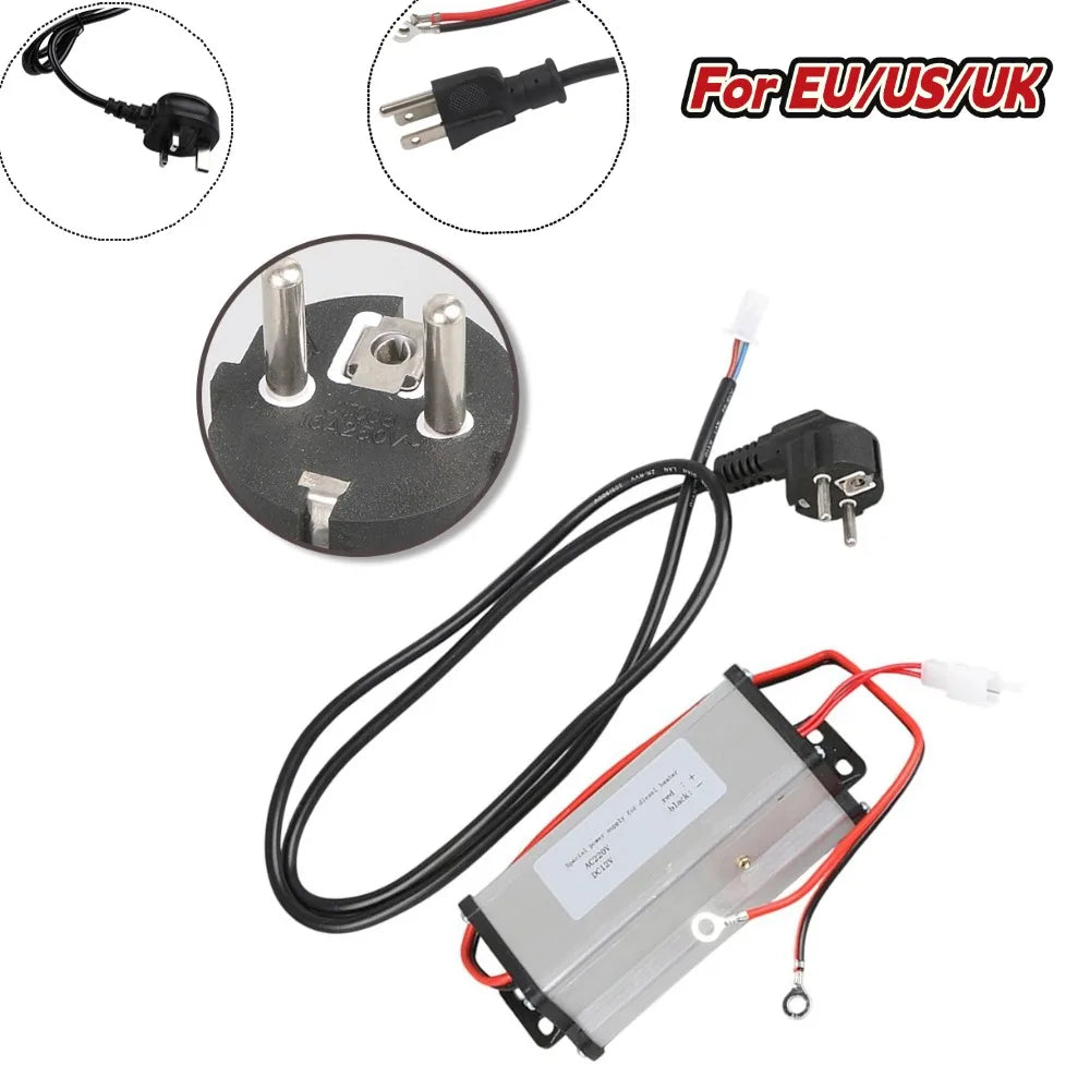 220V/230V to 12V Power Adapter for Diesel Air Heater with For 5KW 8KW Compatibility Suitable for Caravan RV Garage Use