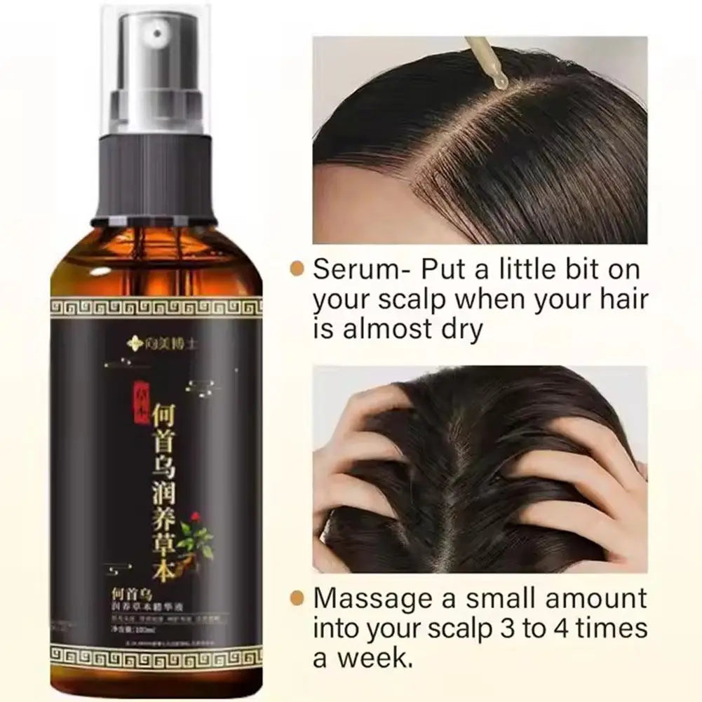 Hair Loss Solution Hair Growth Serum Spray For Men And Women,Hair Serum Polygonum Multiflori Radix, Ginger,Hair Care Essence Oil