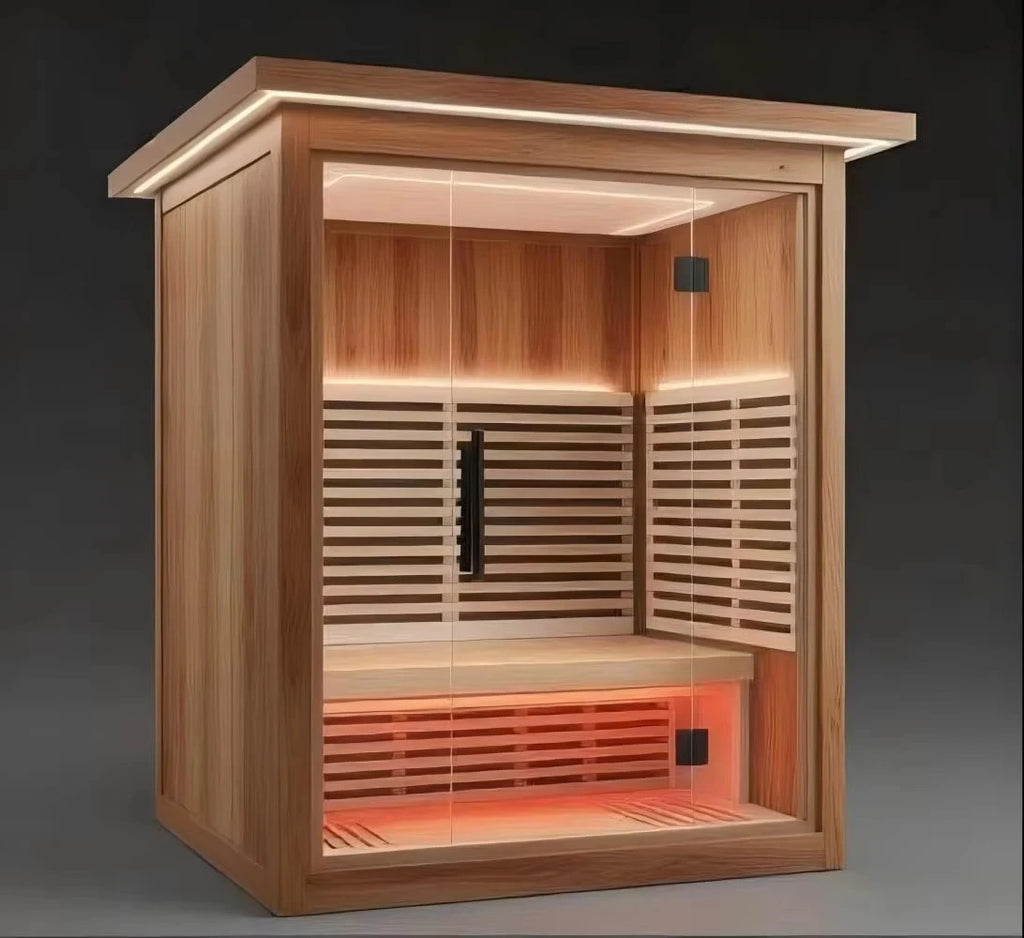 Design Solid Wood Electric Sauna Room Outdoor Smart Dry Steam for 2-6 People Control Panel Heating 5-Year Warranty Customized