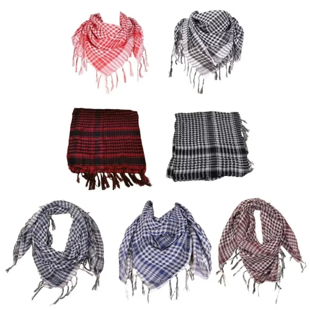 New Large Arab Shemagh Headscarf with Tassel Costume Head Neck Scarf Bandana Keffiyeh for Men Women