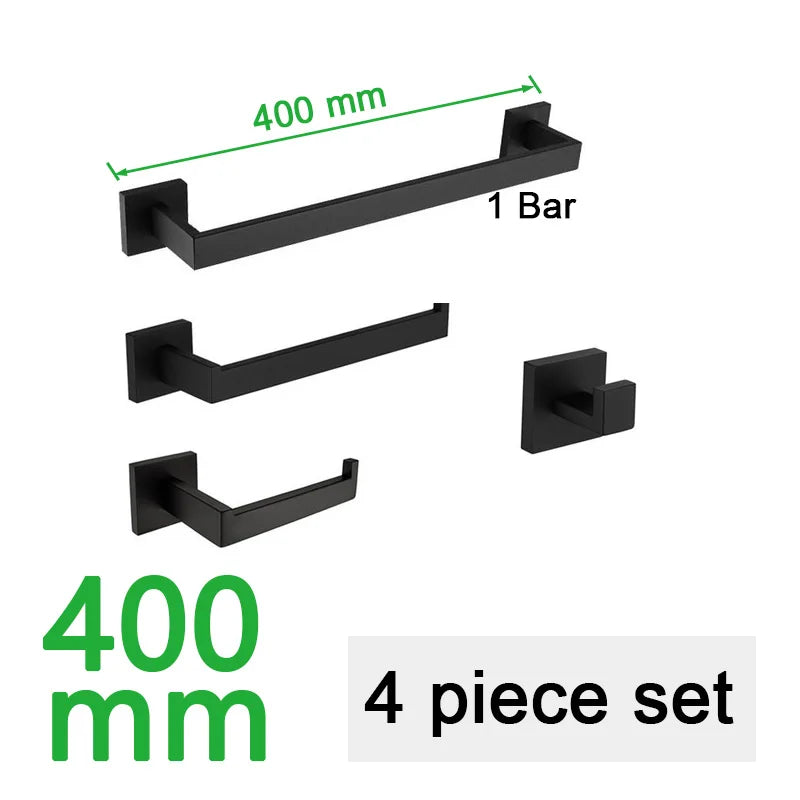 Matte Black Bathroom Hardware 304 Stainless Steel Towel Rack Toilet Paper Holder Liquid Soap Holder Towel Bar Toilet Accessories