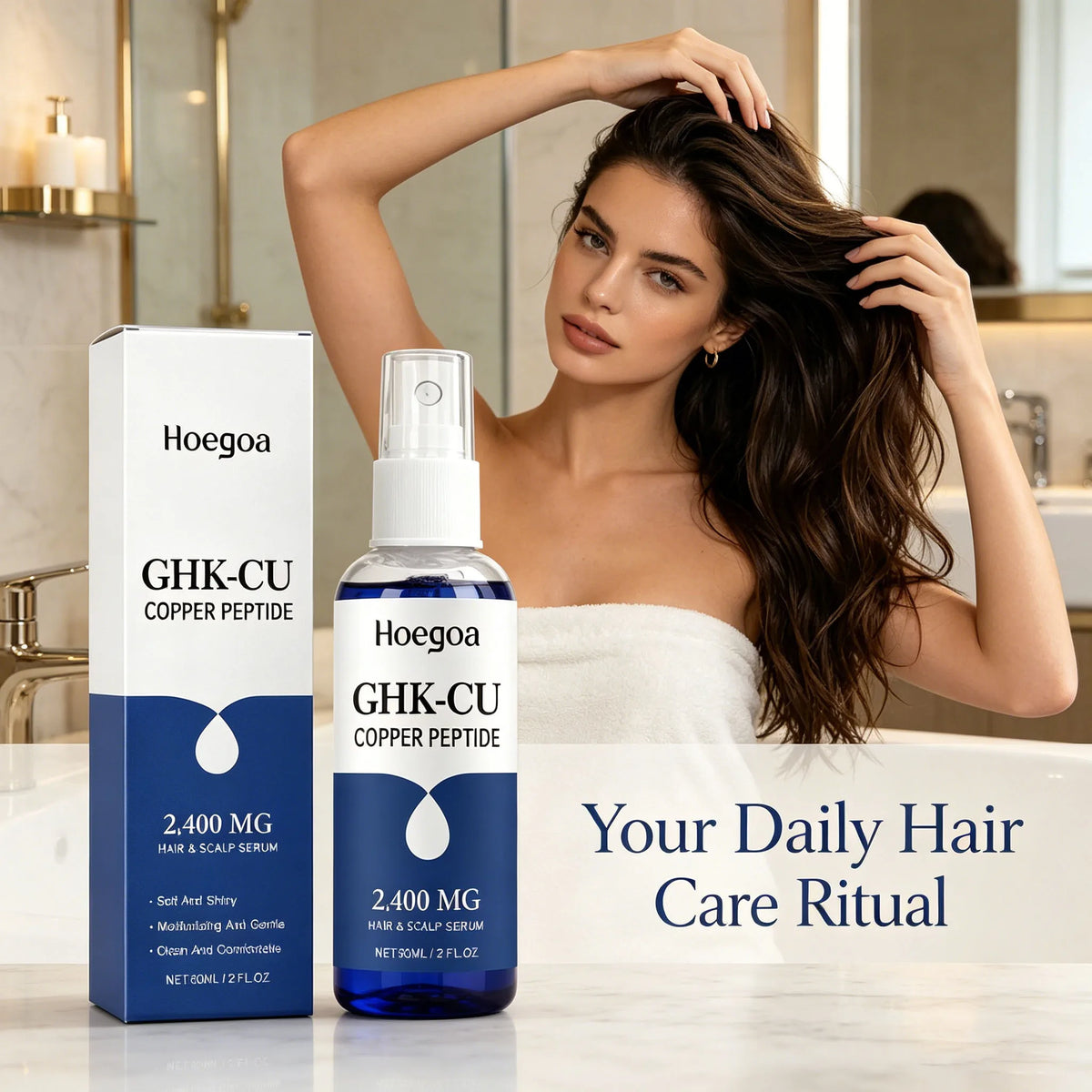 Hoegoa Ghk‑cu Copper Peptide Hair Serum Improve Dry Split Plit Hair End Repair Scalp Barrier Fast Absorption Hair Repair Essence
