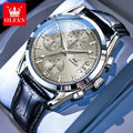 OLEVS 2987 Men Original Quartz Movement Wristwatch Fashion Metallic Texture Calendar Window Luminous Function Waterproof Watch