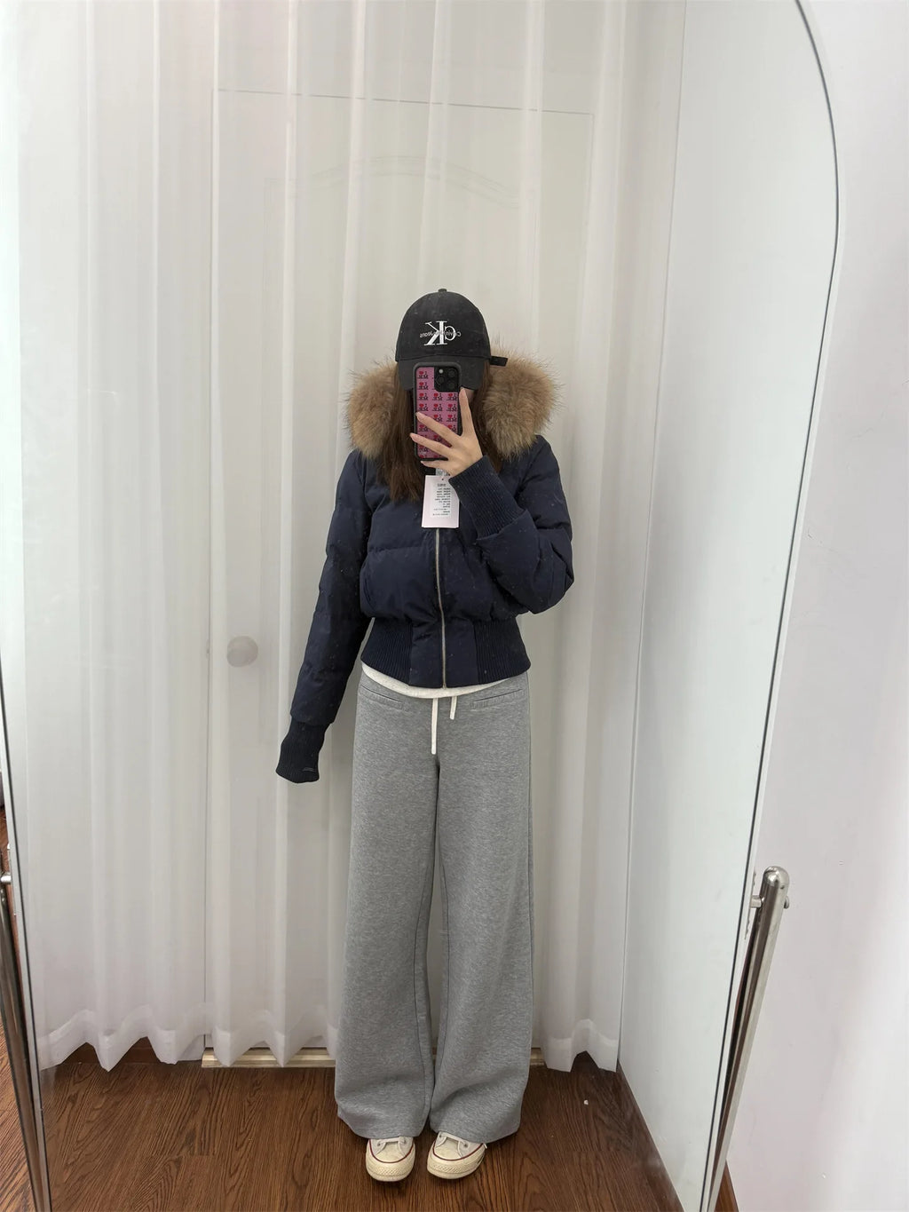 Winter New Women's Faux Fur Hooded Thick Padded Coat Slim Waist Short Cotton Jacket Sweet Style Warm Outerwear Parka
