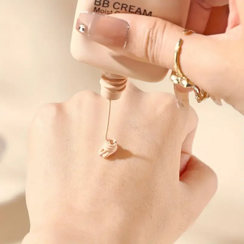 Waterproof BB Cream Full Coverage Concealer, Natural/Ivory  Long-Lasting Foundation Makeup,Oil Control,Even Skin Tone,Hide Pores