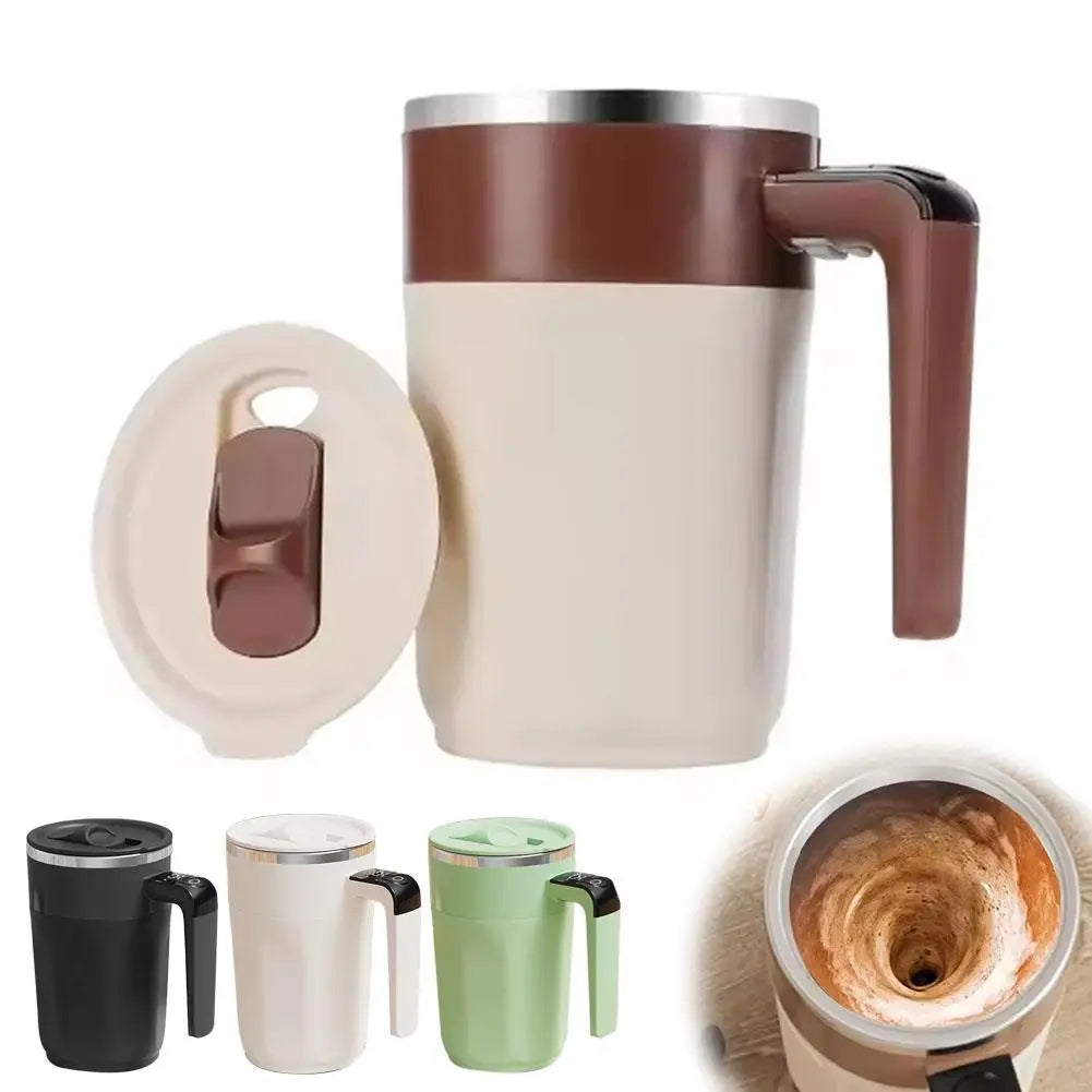 400ML Mixing Cup LED Temperature Display Coffee Cup 316 Stainless Steel Magnetic rotating stirring Milk Coffee Self Stirring Mug