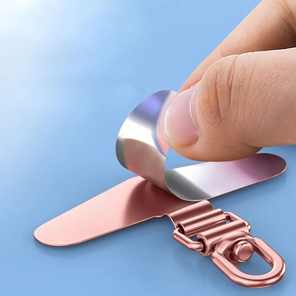 Ultra-thin Phone Lanyard Clip Patch 360° Rotatable Stainless Steel Phone Case Hanging Rope Anti-fall Snap Strap Case Clip
