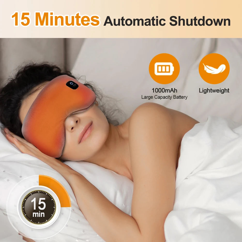 Heated Eye Mask for Dry Eyes Warm Eye Compress Sleeping Mask Light Blocking Washable Eye Heating Pad for Travel Office Home