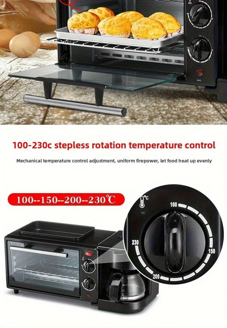 Breakfast Maker, Toaster, Sandwich Oven, Coffee Maker, Small Appliances 3-in-1 Multifunctional Home Toaster