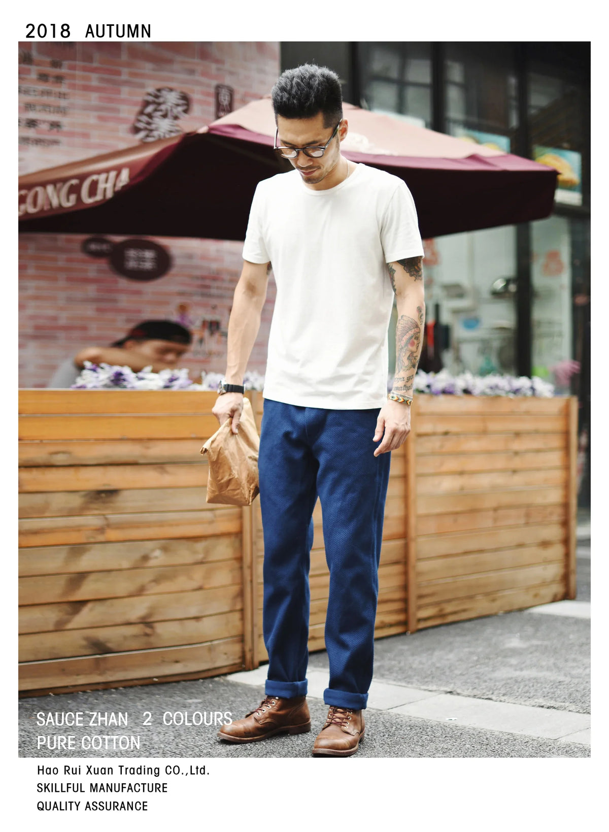 SauceZhan Tops & Tees Men's T-shirt Short Sleeve  Anti-Deformation Anti-Shrink Double-woven Fabric Cotton Soft Slim Fit