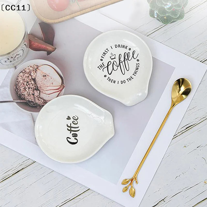 White Ceramic Versatile Spoon Holder & Tray Perfect For Coffee & Soup Spoons Kitchen Organizer Kitchen Utensils Tableware〔CC11〕