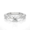 Trending Lab Made Diamond Five Stone Ring Yellow Rose White Gold Plated Leaf Nature Inspired Design VVS1 Clarity Diamond Rings