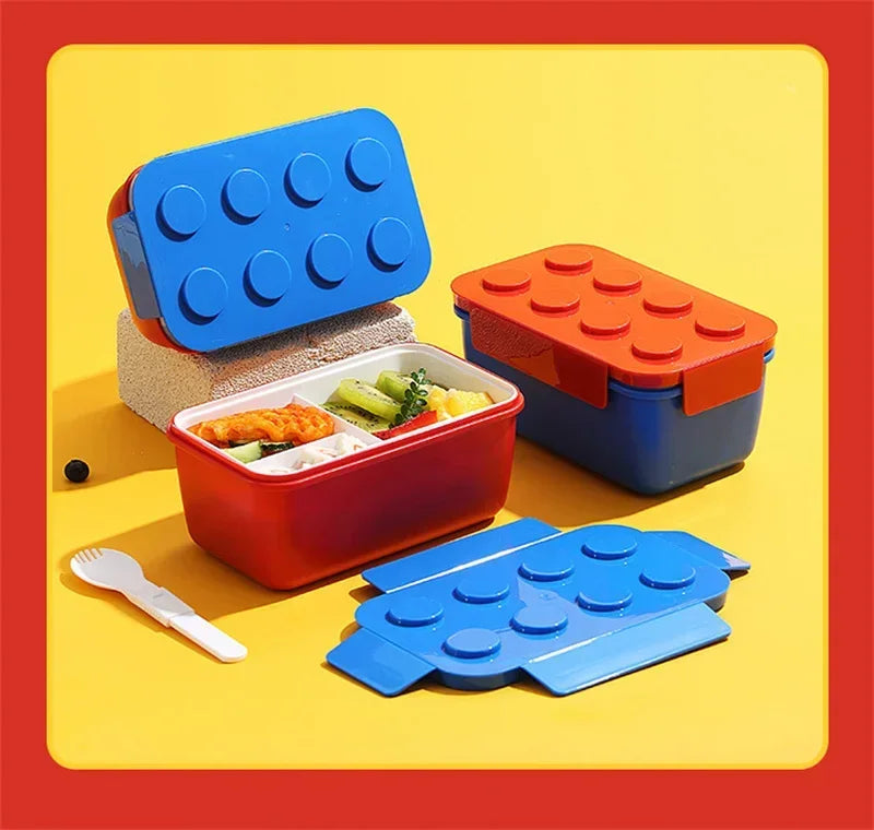 Lunch Box DIY Building Block Portable Modular for Children Student Outdoor Picnic Bento Food Storage Container Fruit Salad Box