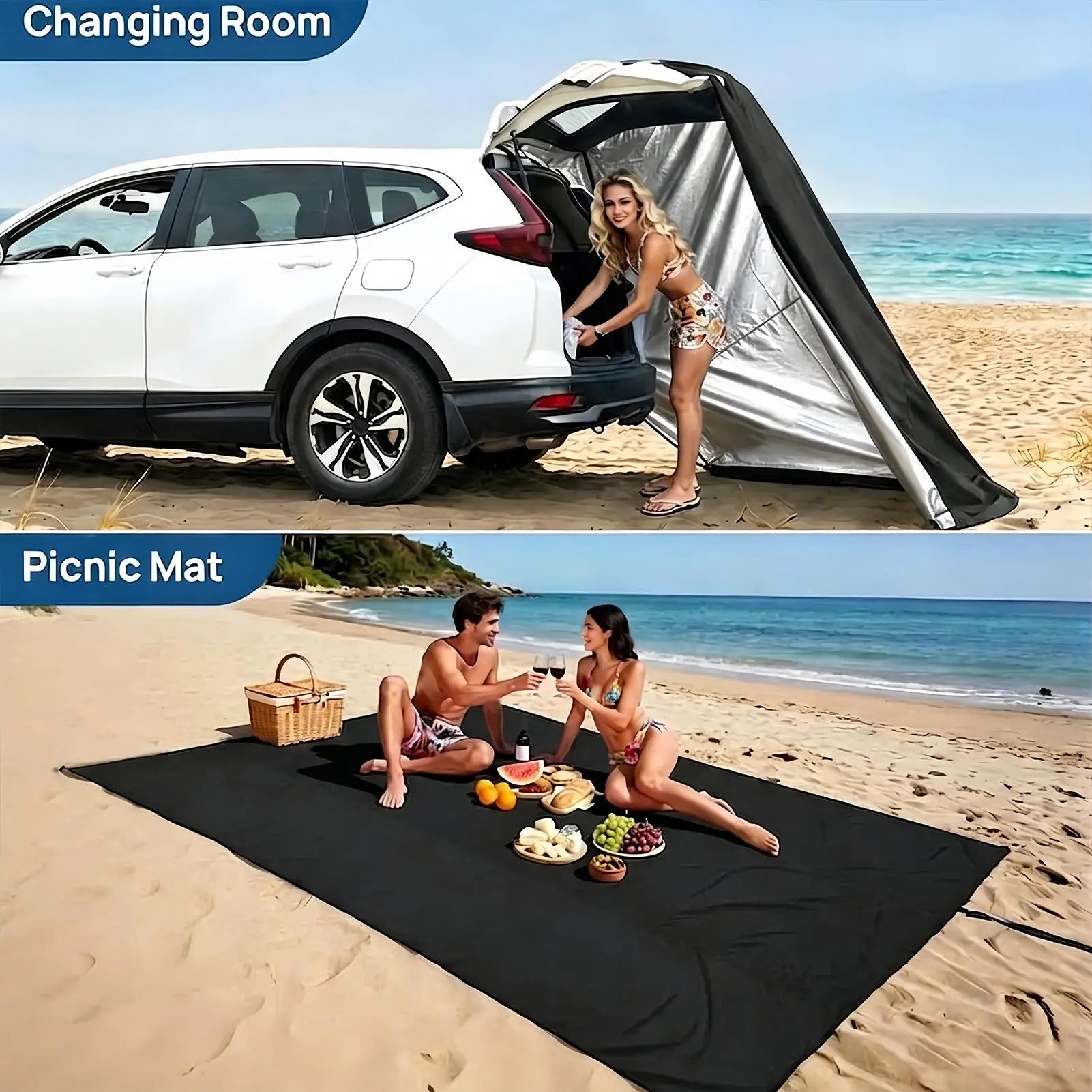Tailgate Tent For SUV Car Trunk Changing Awning Camping Tailgate Privacy Tent For Trailer Van Automotive Hatchback RV Picnic