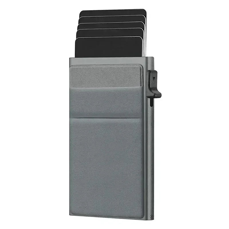 Engraved Rfid Credit Card Holder Smart Wallet Customized Slim Metal Pop Up Personalized Bank Cardholder Wallets for Men Women