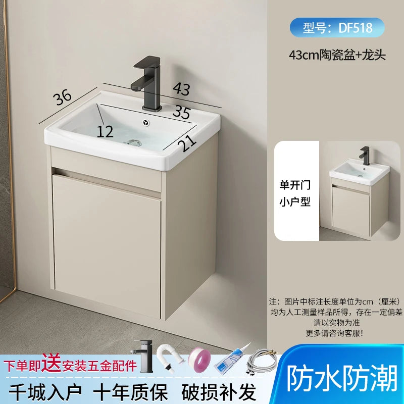 Wall Basin Bathroom Cabinet Set Sink Mirrors Shelves Bathroom Cabinets Storage Organizer Mobile Bagno House Accessories