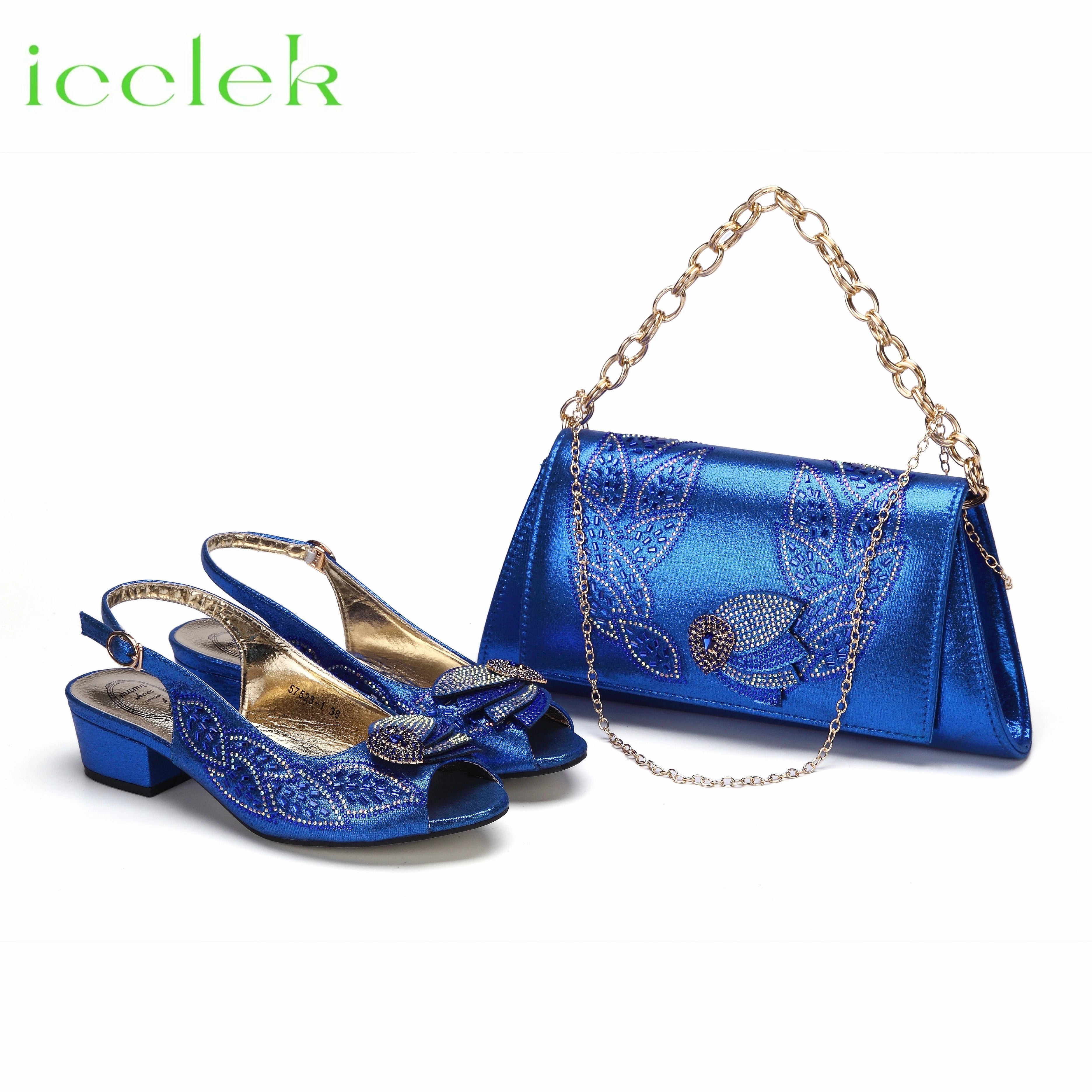 New Arrival Purple Color Women Peep Toe Sandals Shoes Matching bag Set For Mature Offices Ladies in Dress
