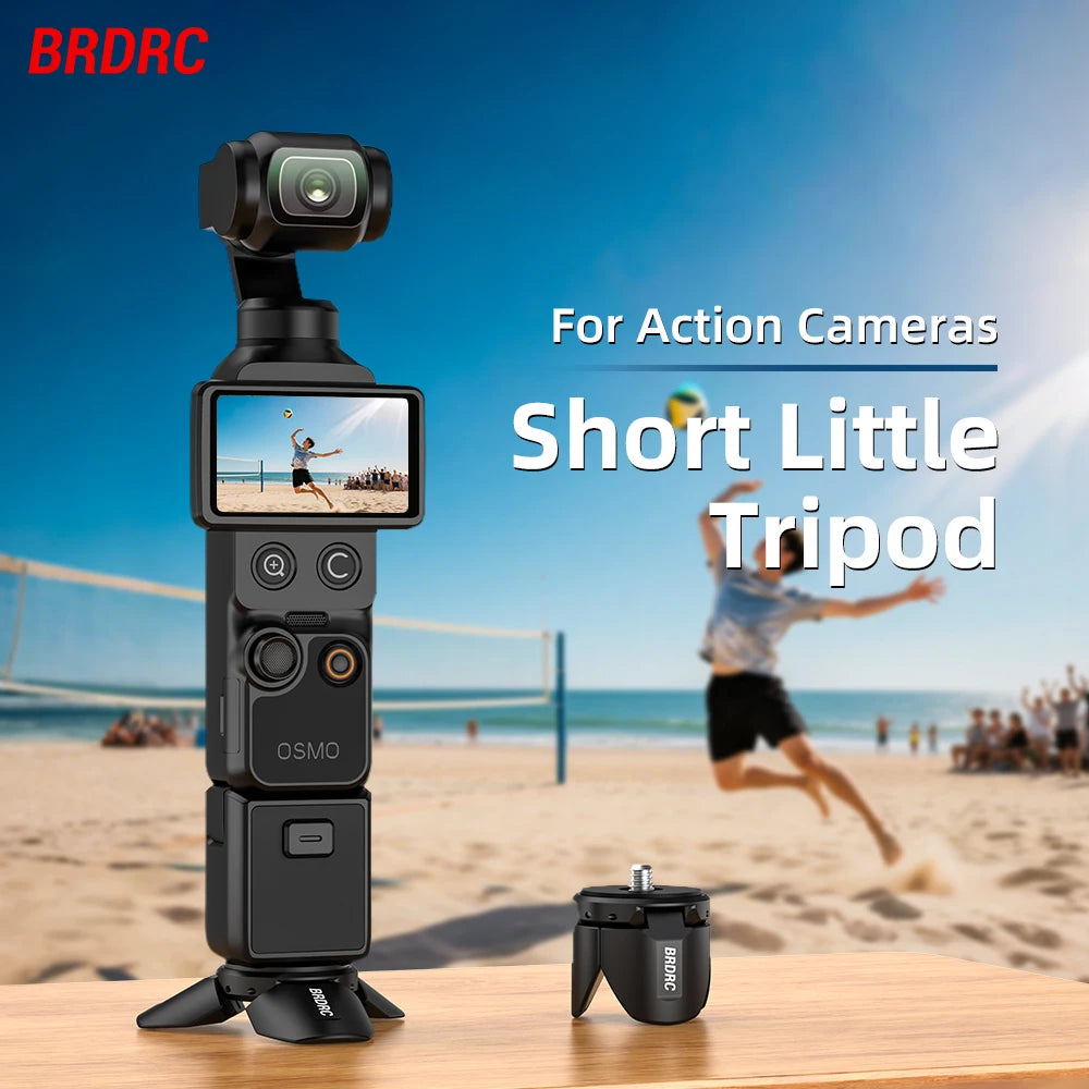BRDRC Tripod or DJI OSMO Pocket 4/Insta360 Luna Ultra Accessories Mini Metal Tripod Desktop Photography Stand Magnetic Mount